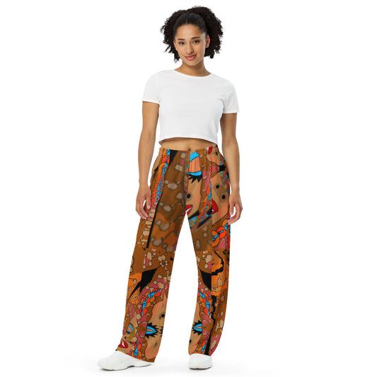 All-over print unisex wide-leg pants