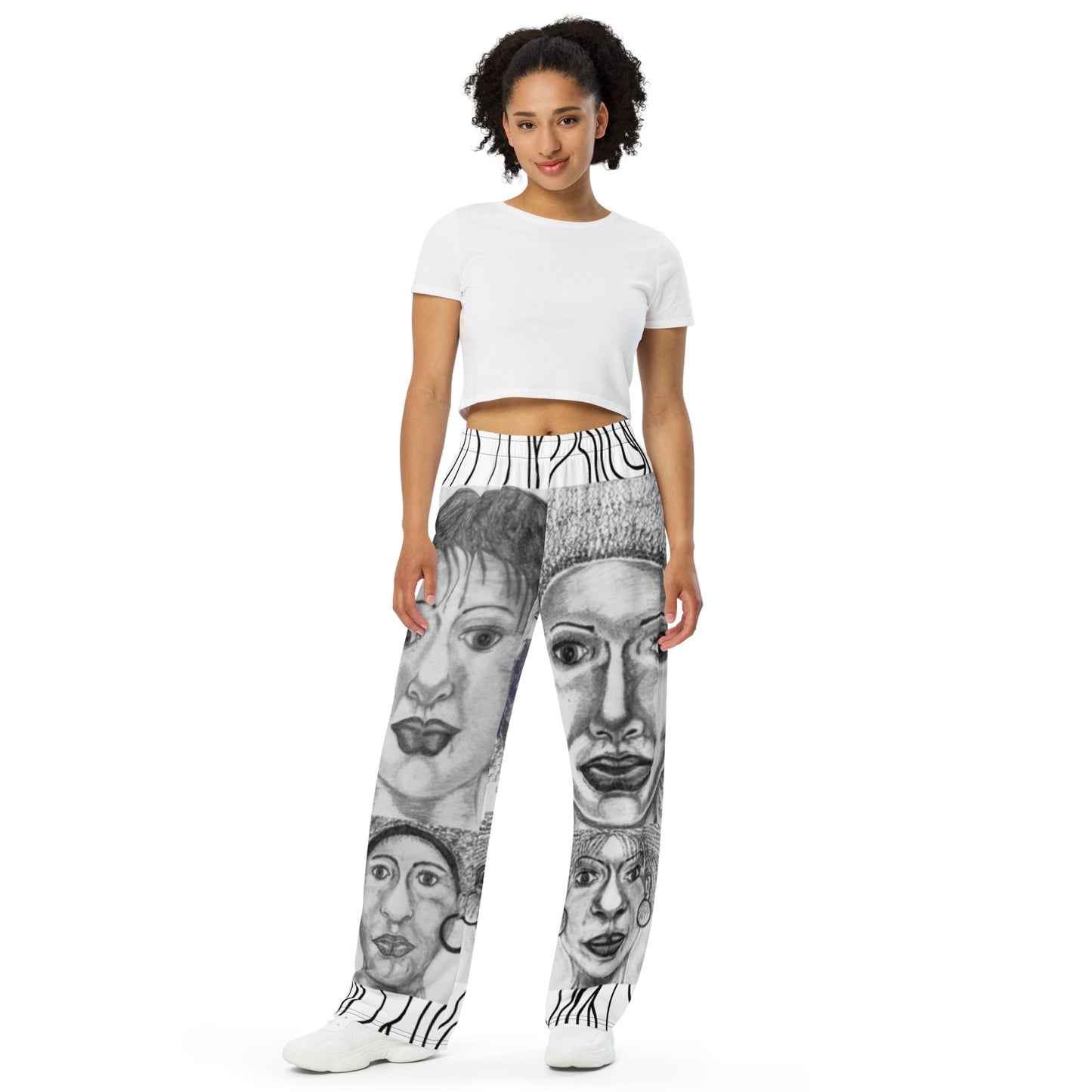 All-over print unisex wide-leg pants