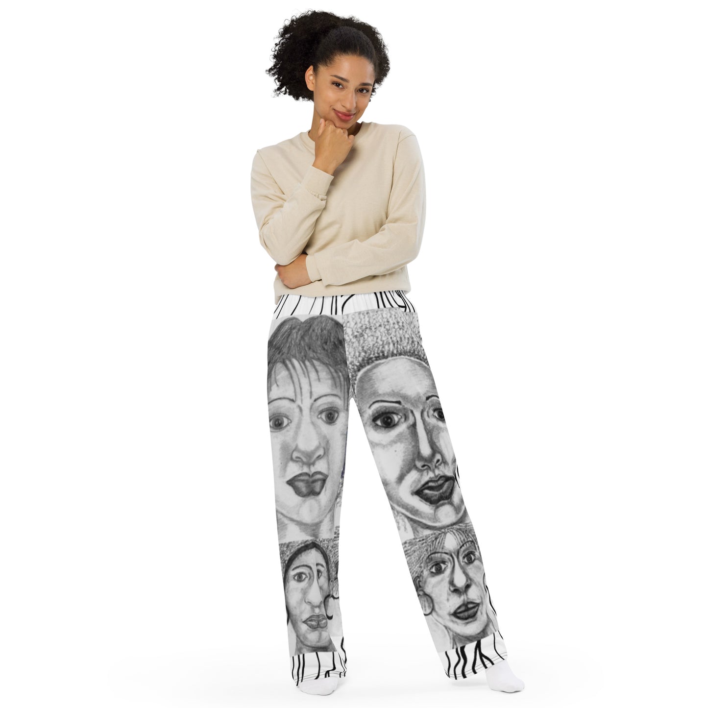 All-over print unisex wide-leg pants