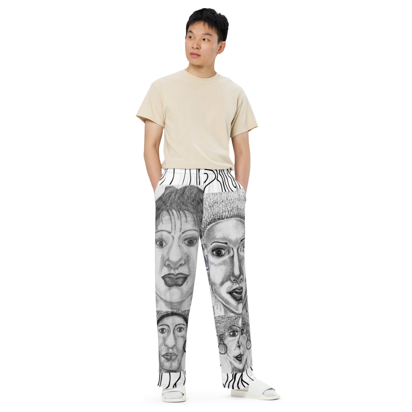 All-over print unisex wide-leg pants