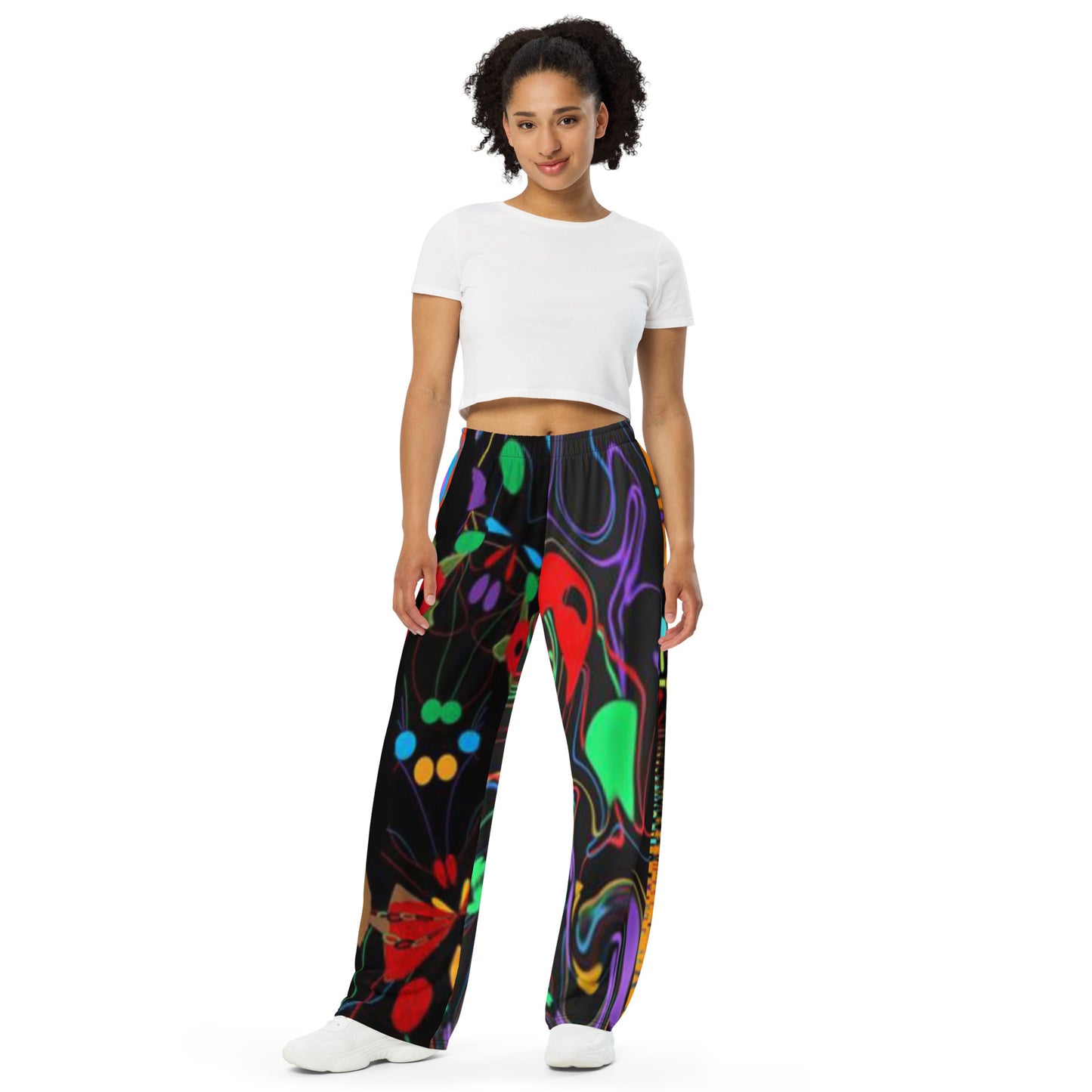 All-over print unisex wide-leg pants