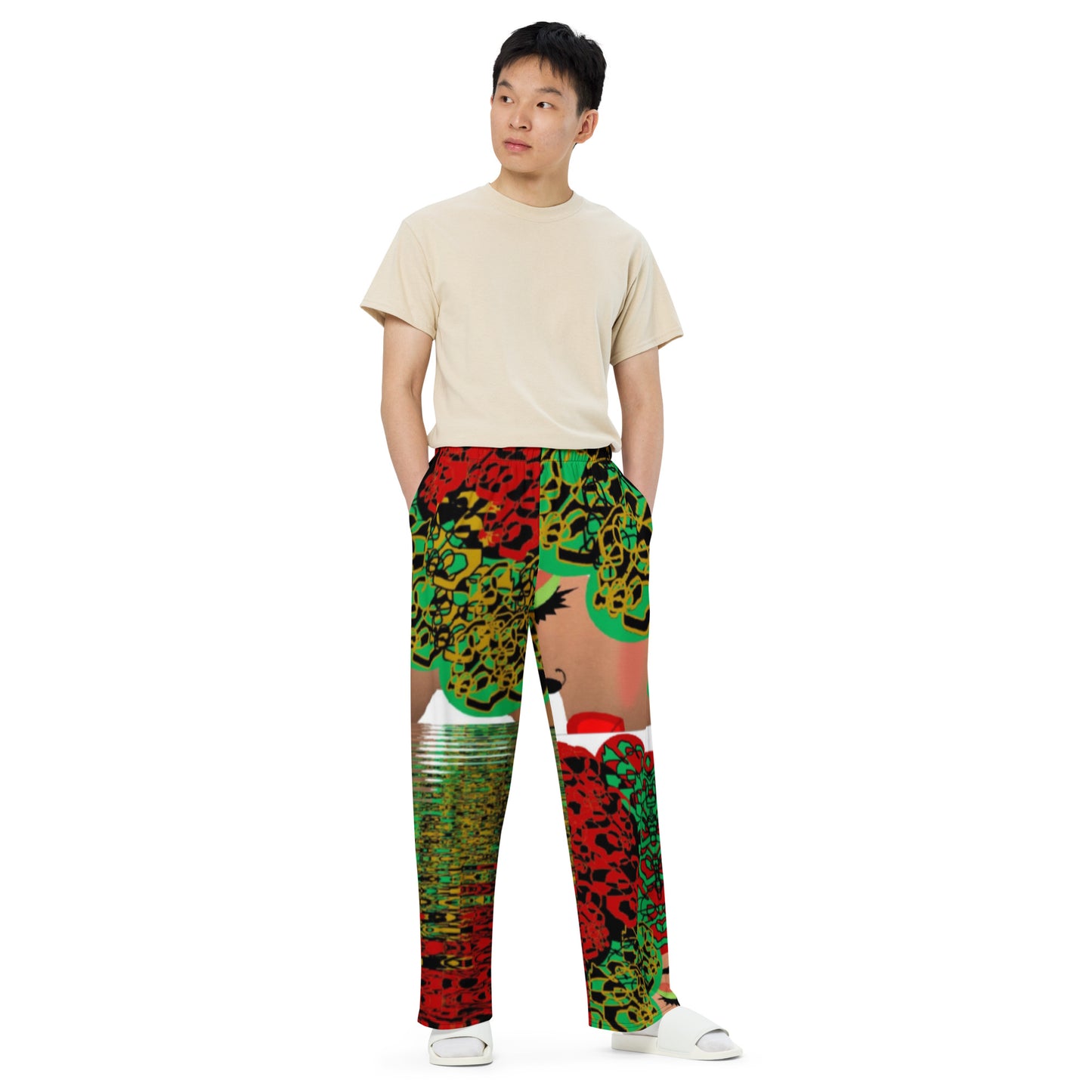 All-over print unisex wide-leg pants