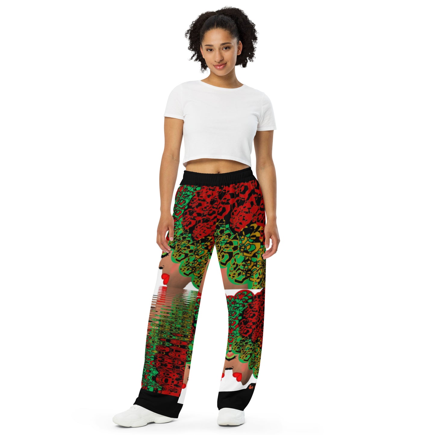 All-over print unisex wide-leg pants