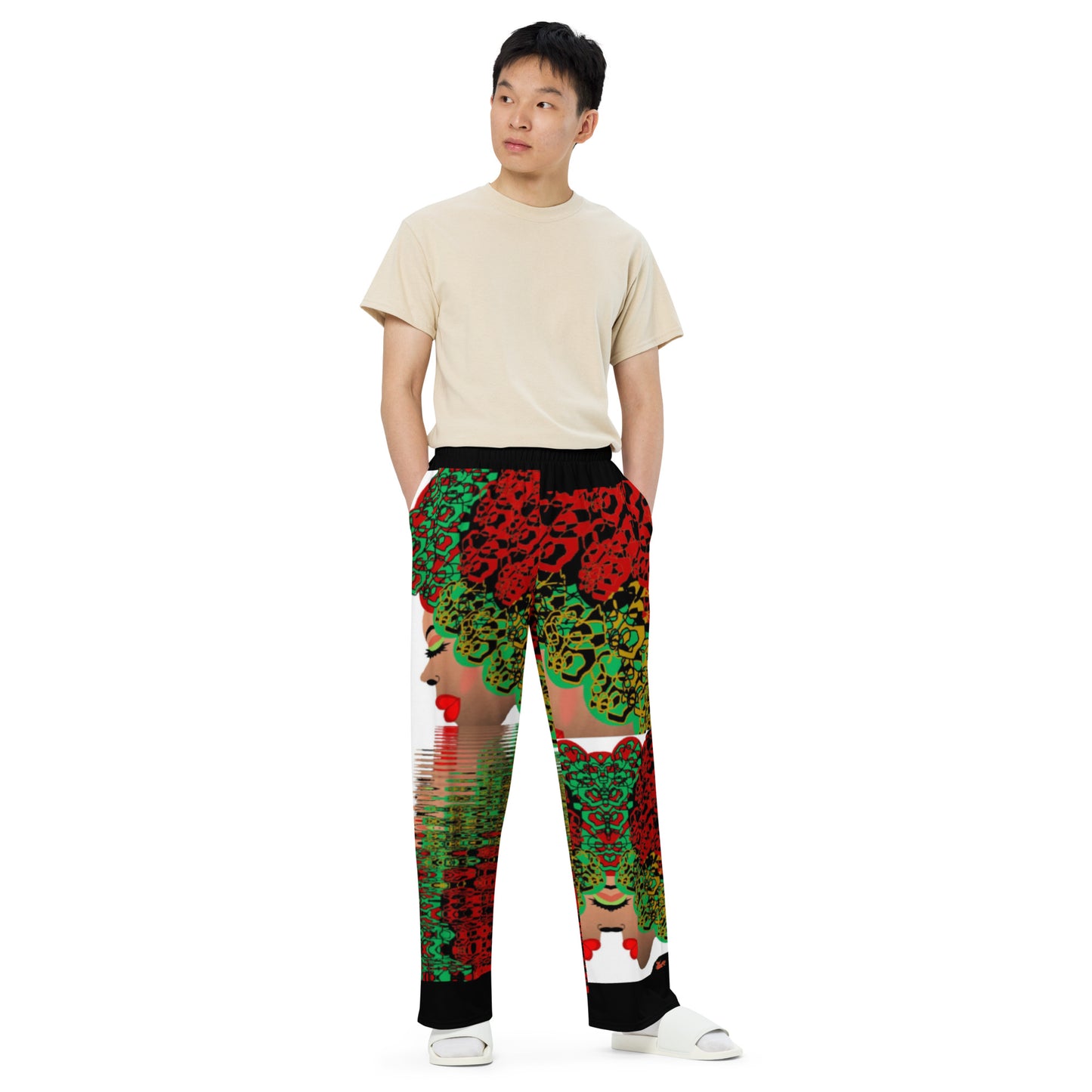 All-over print unisex wide-leg pants