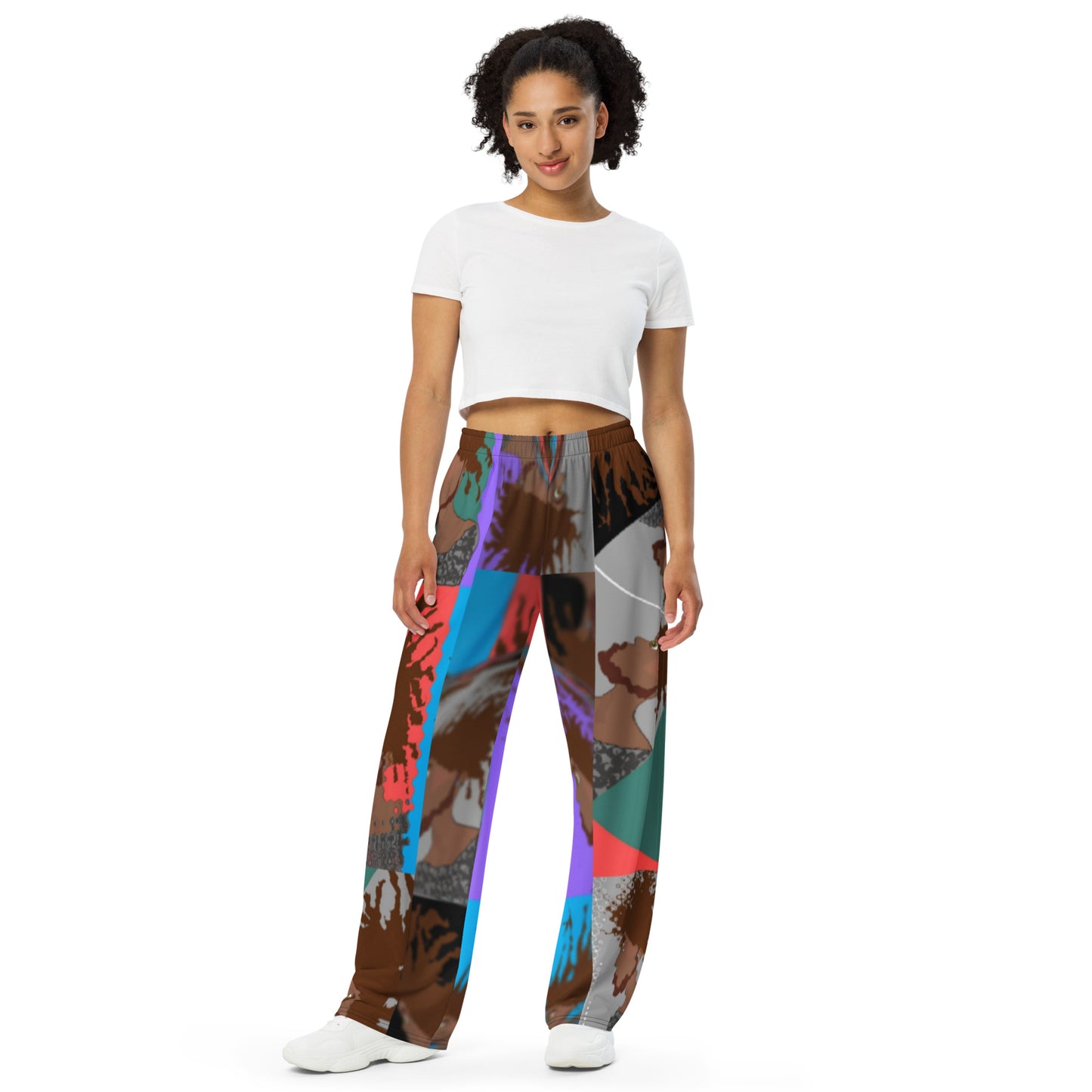 All-over print unisex wide-leg pants