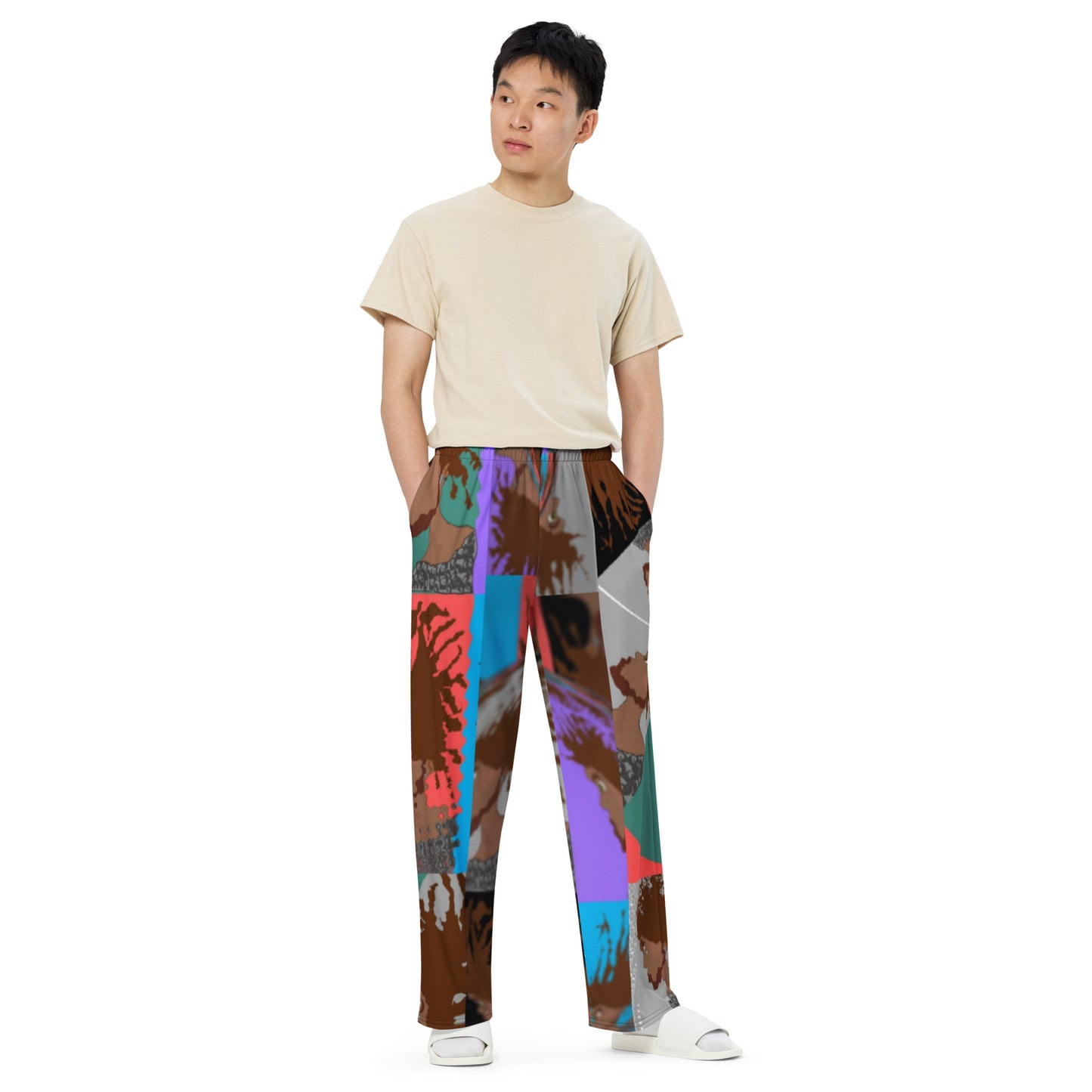 All-over print unisex wide-leg pants