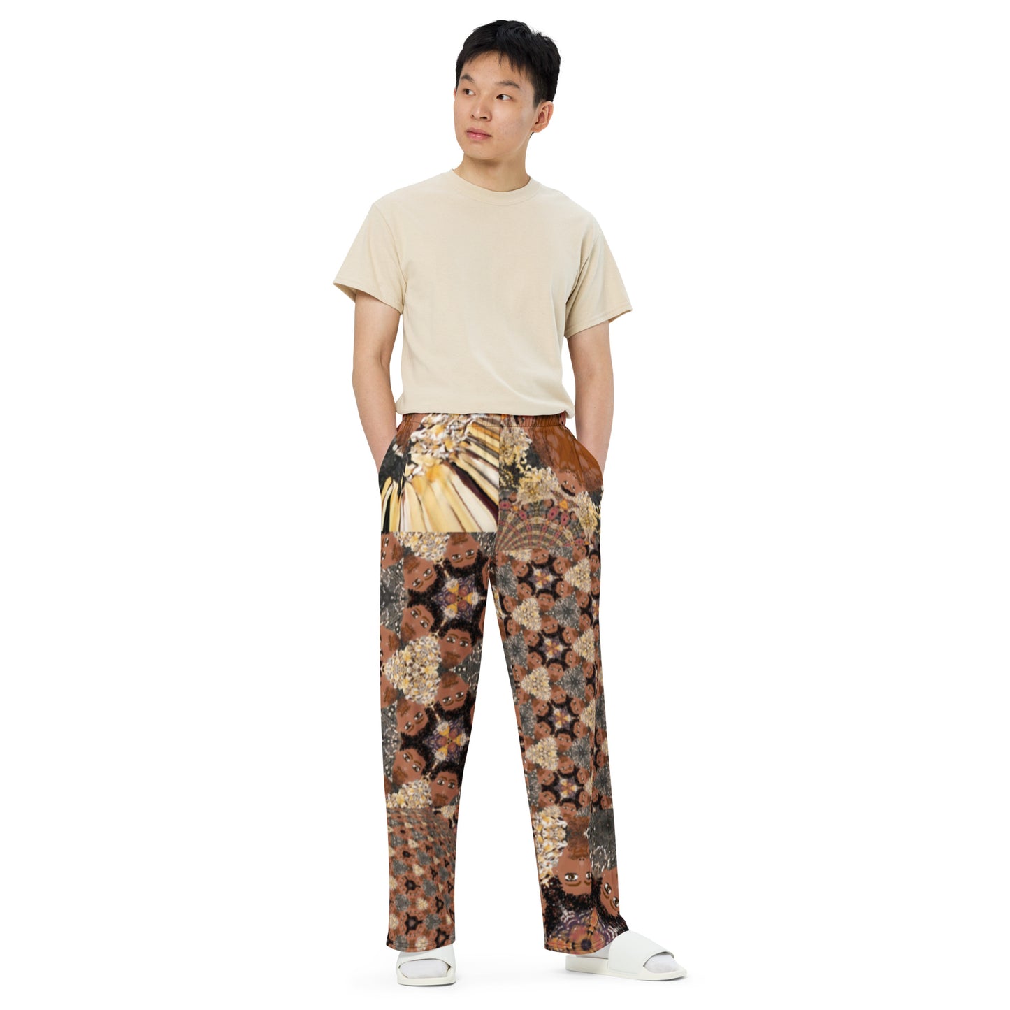 All-over print unisex wide-leg pants