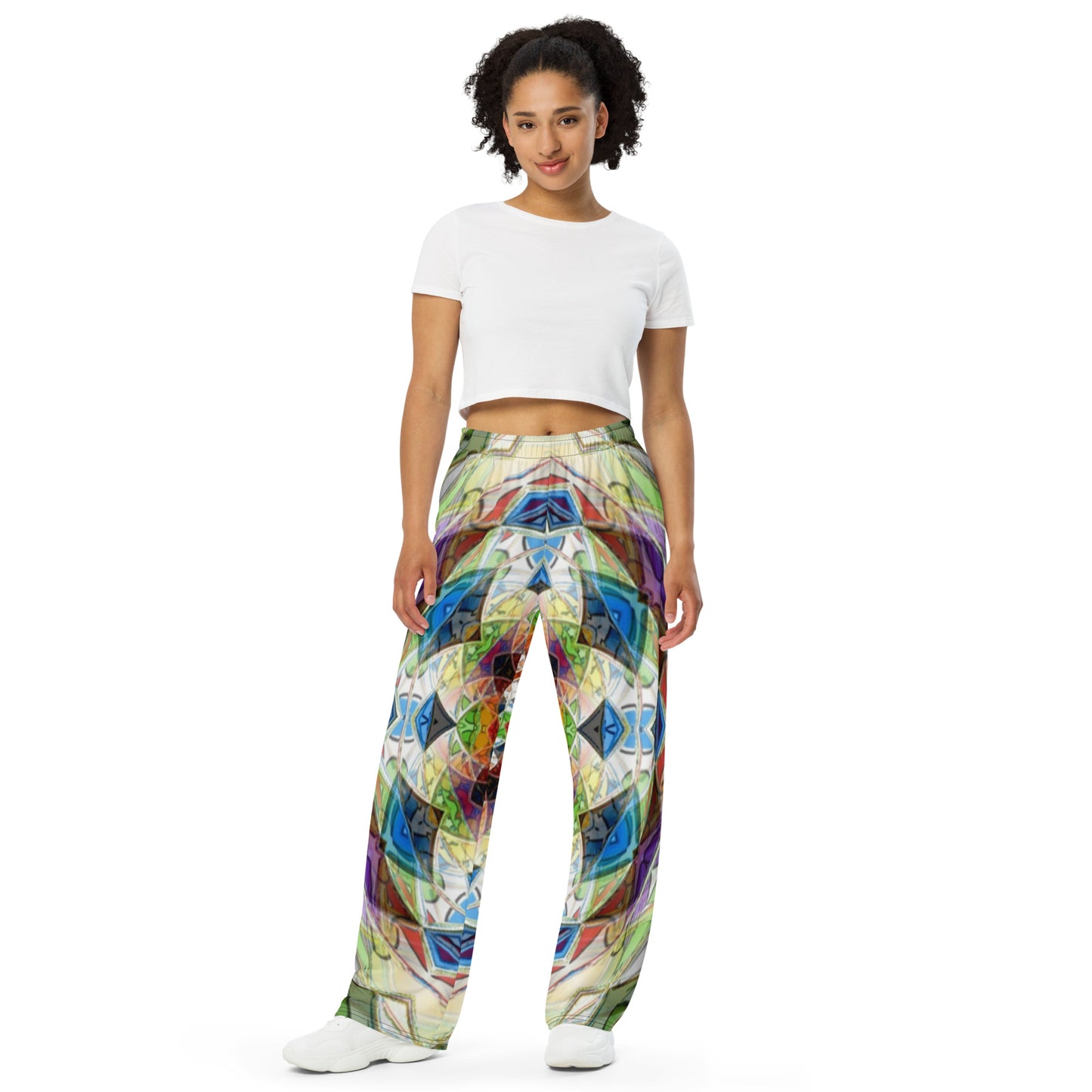 All-over print unisex wide-leg pants