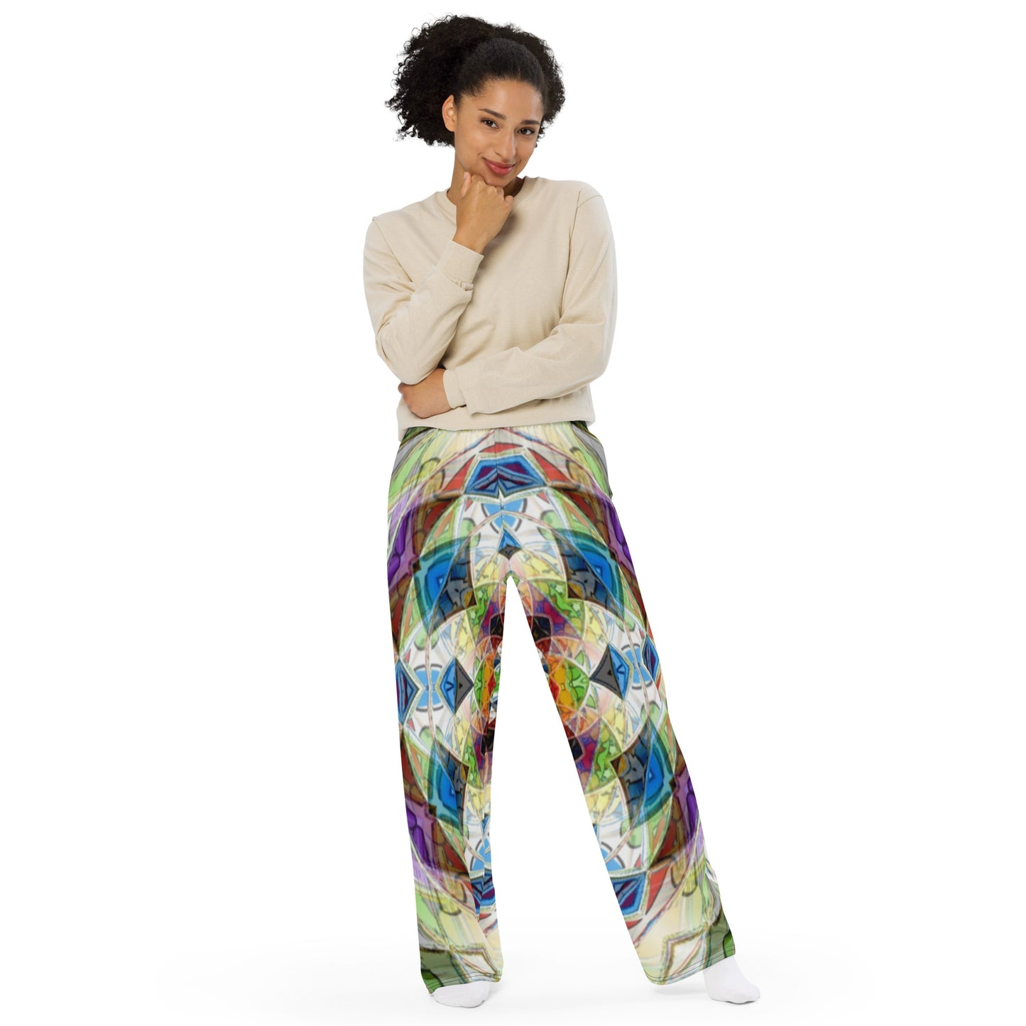 All-over print unisex wide-leg pants