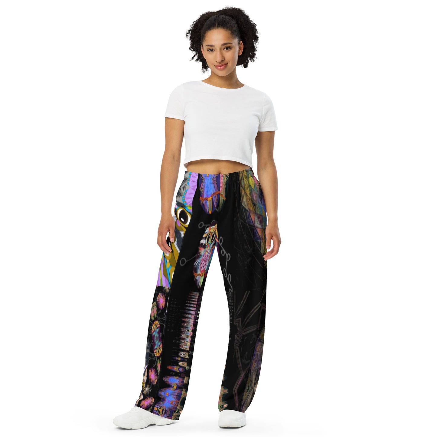 All-over print unisex wide-leg pants