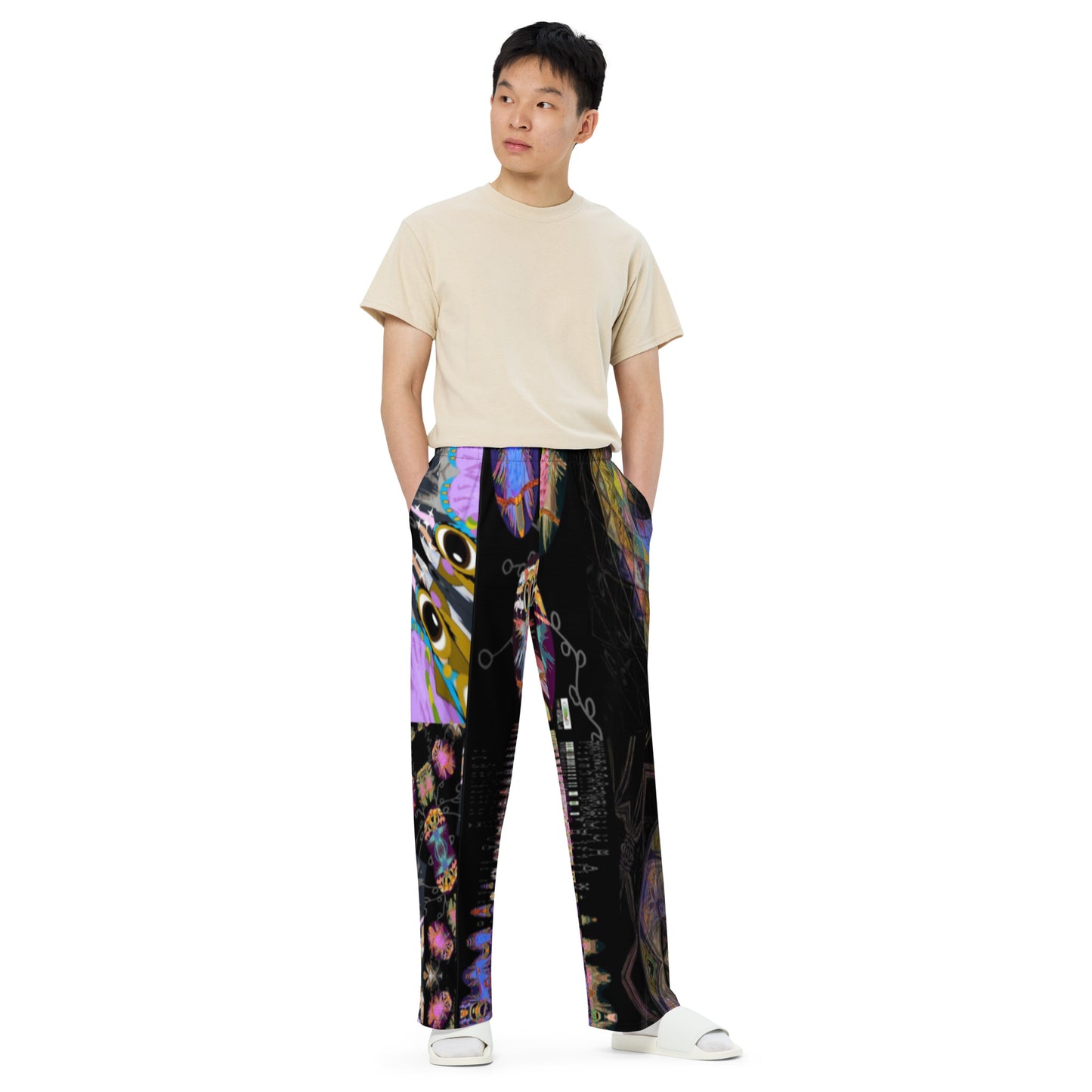 All-over print unisex wide-leg pants