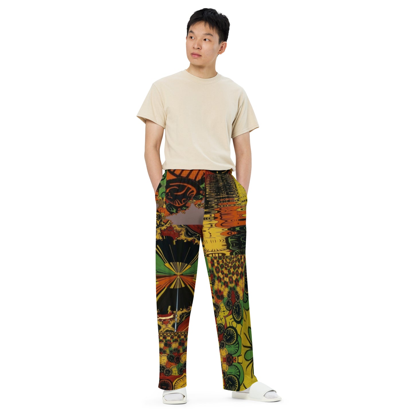 All-over print unisex wide-leg pants