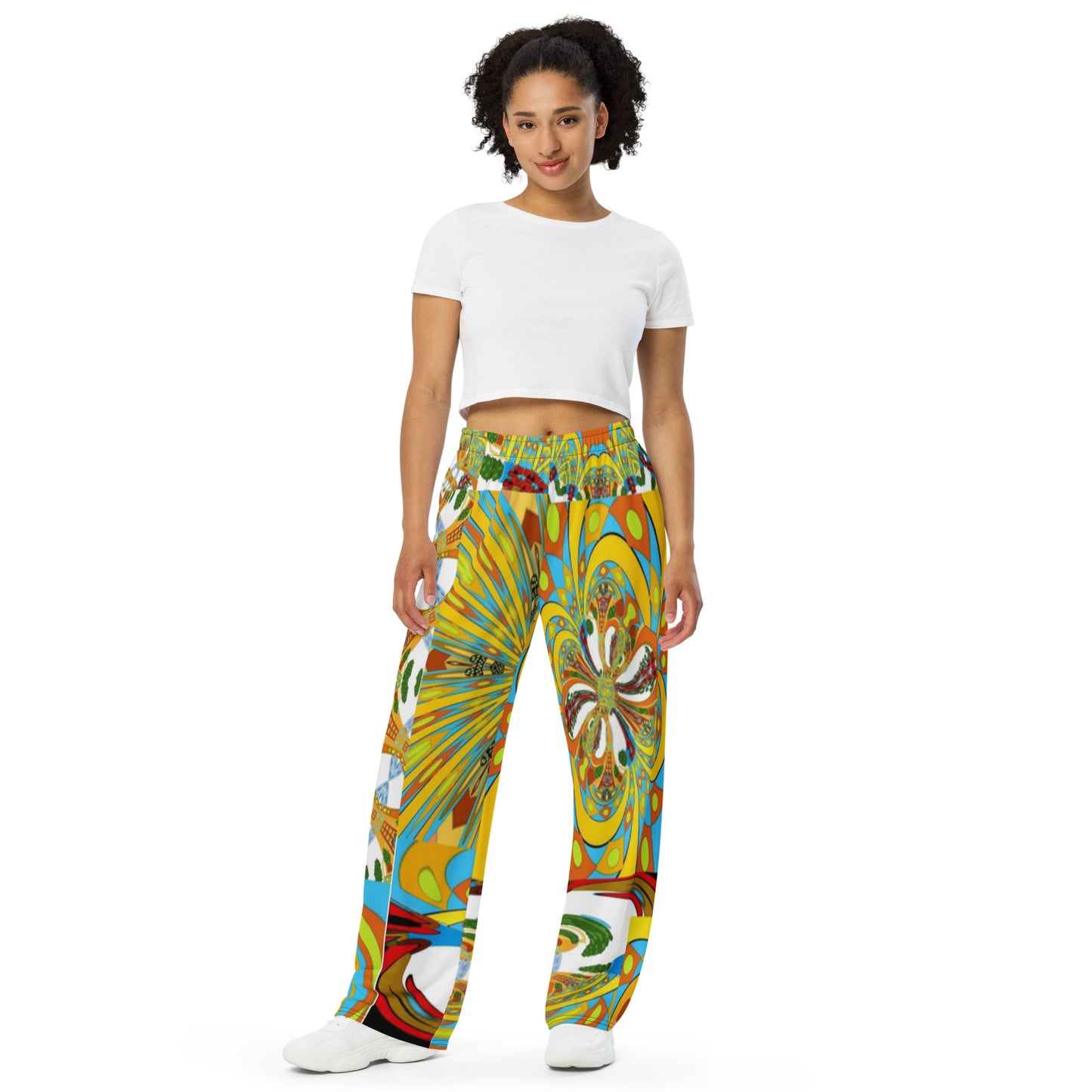 All-over print unisex wide-leg pants