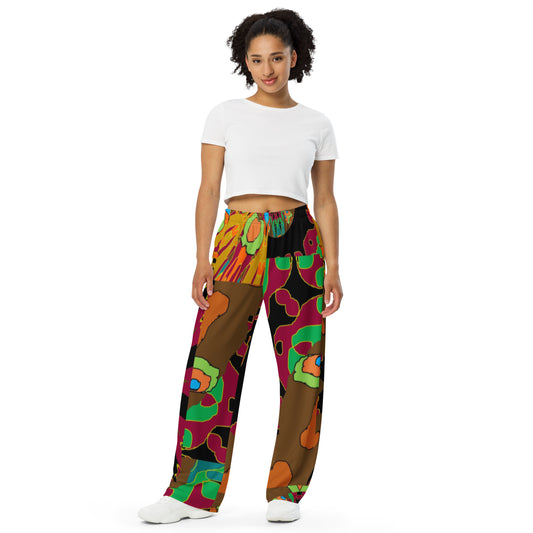 All-over print unisex wide-leg pants