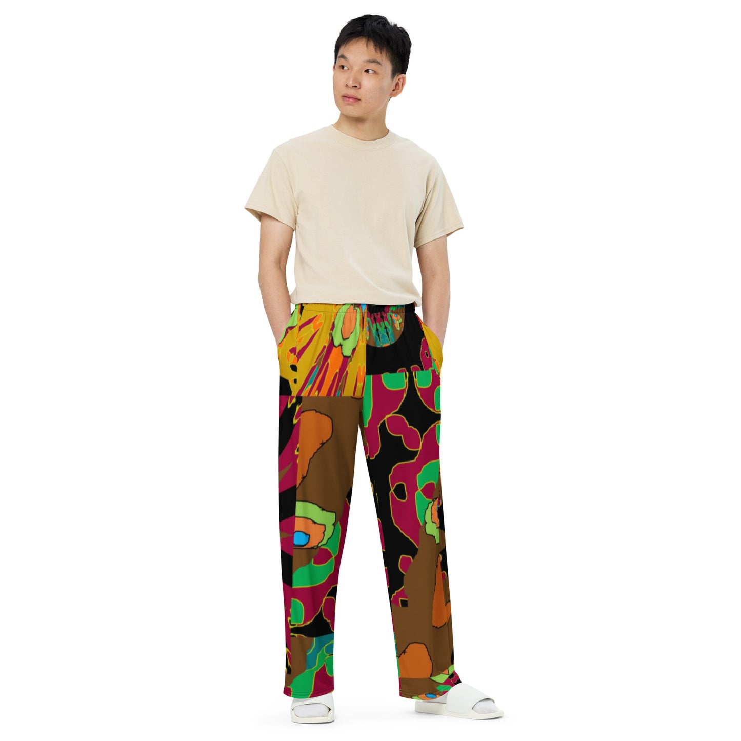 All-over print unisex wide-leg pants