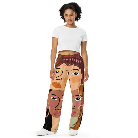 All-over print unisex wide-leg pants