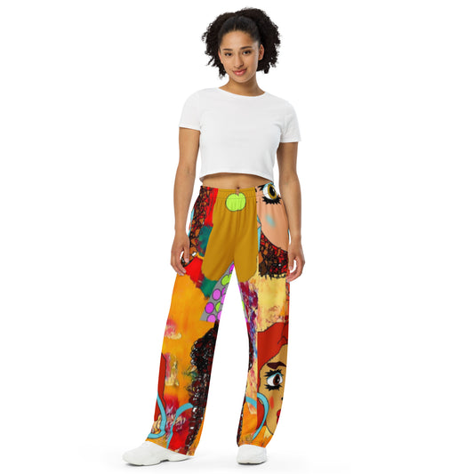 All-over print unisex wide-leg pants