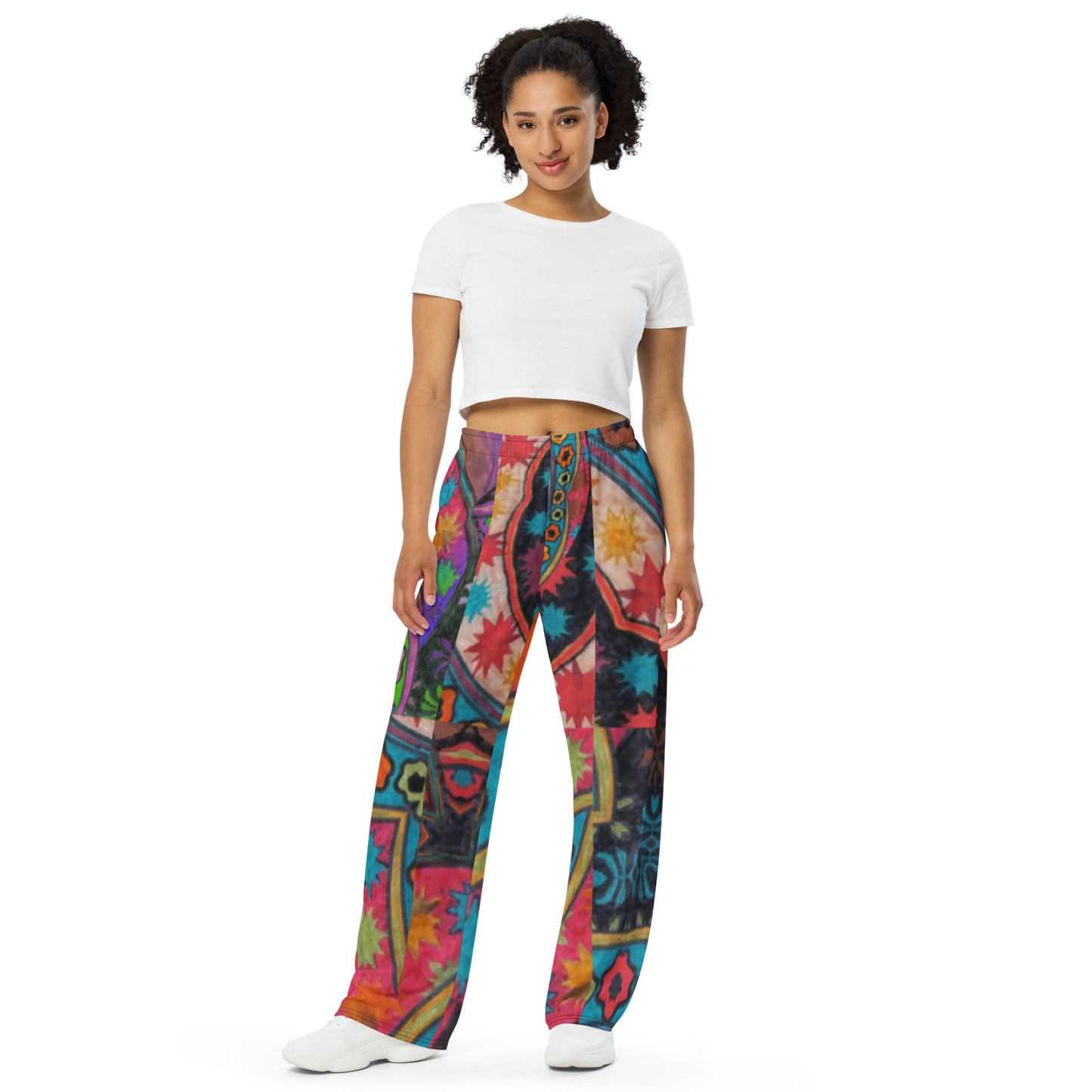 All-over print unisex wide-leg pants