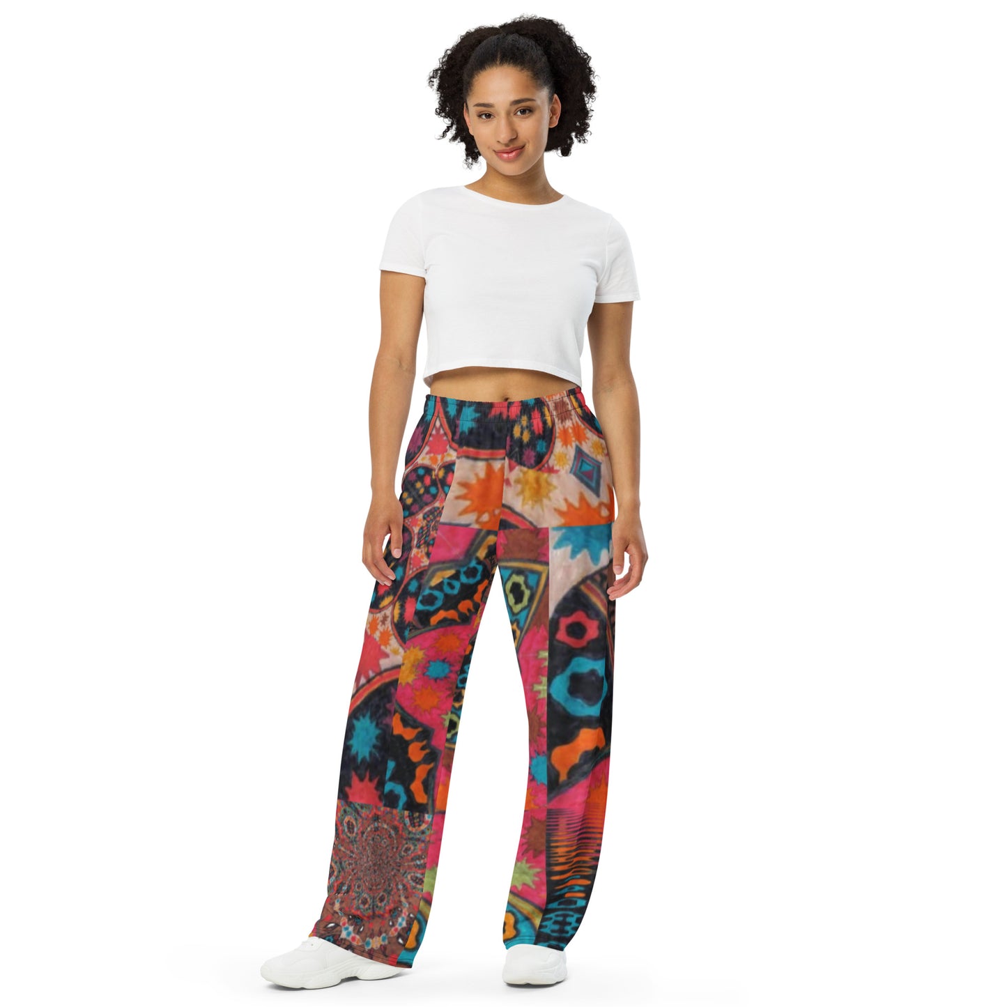 All-over print unisex wide-leg pants