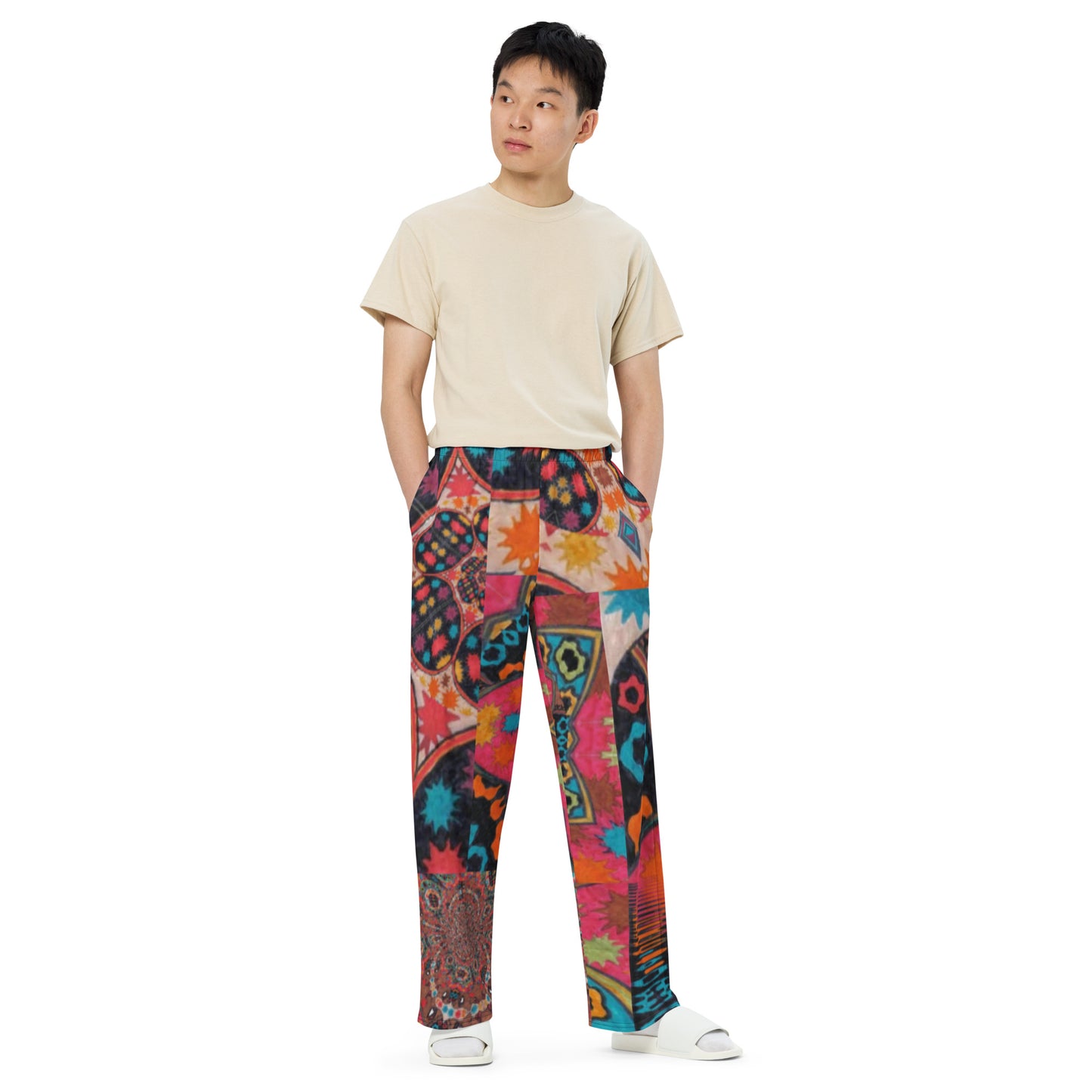 All-over print unisex wide-leg pants