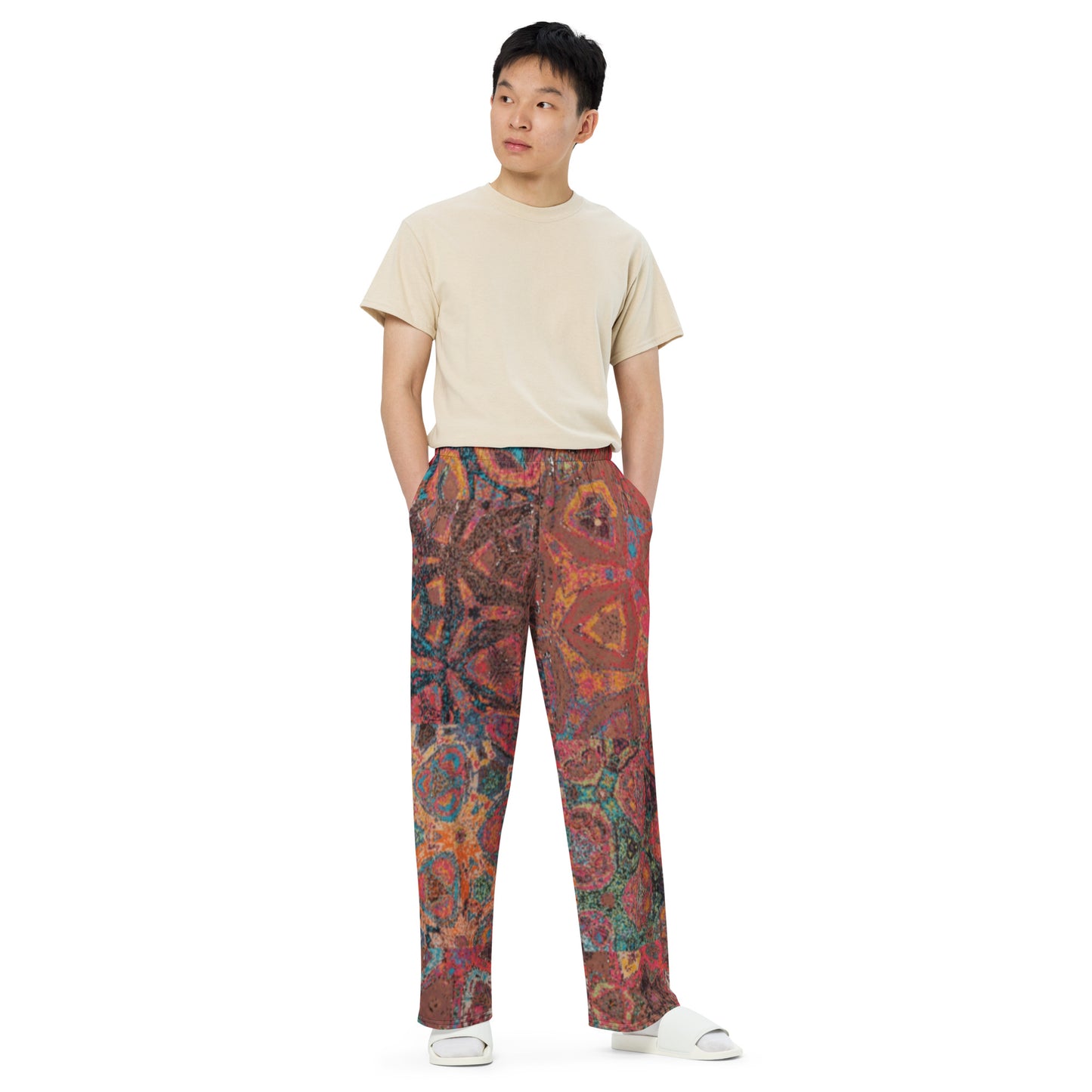 All-over print unisex wide-leg pants