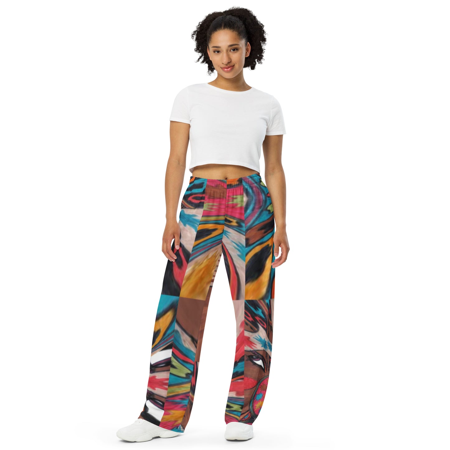 All-over print unisex wide-leg pants