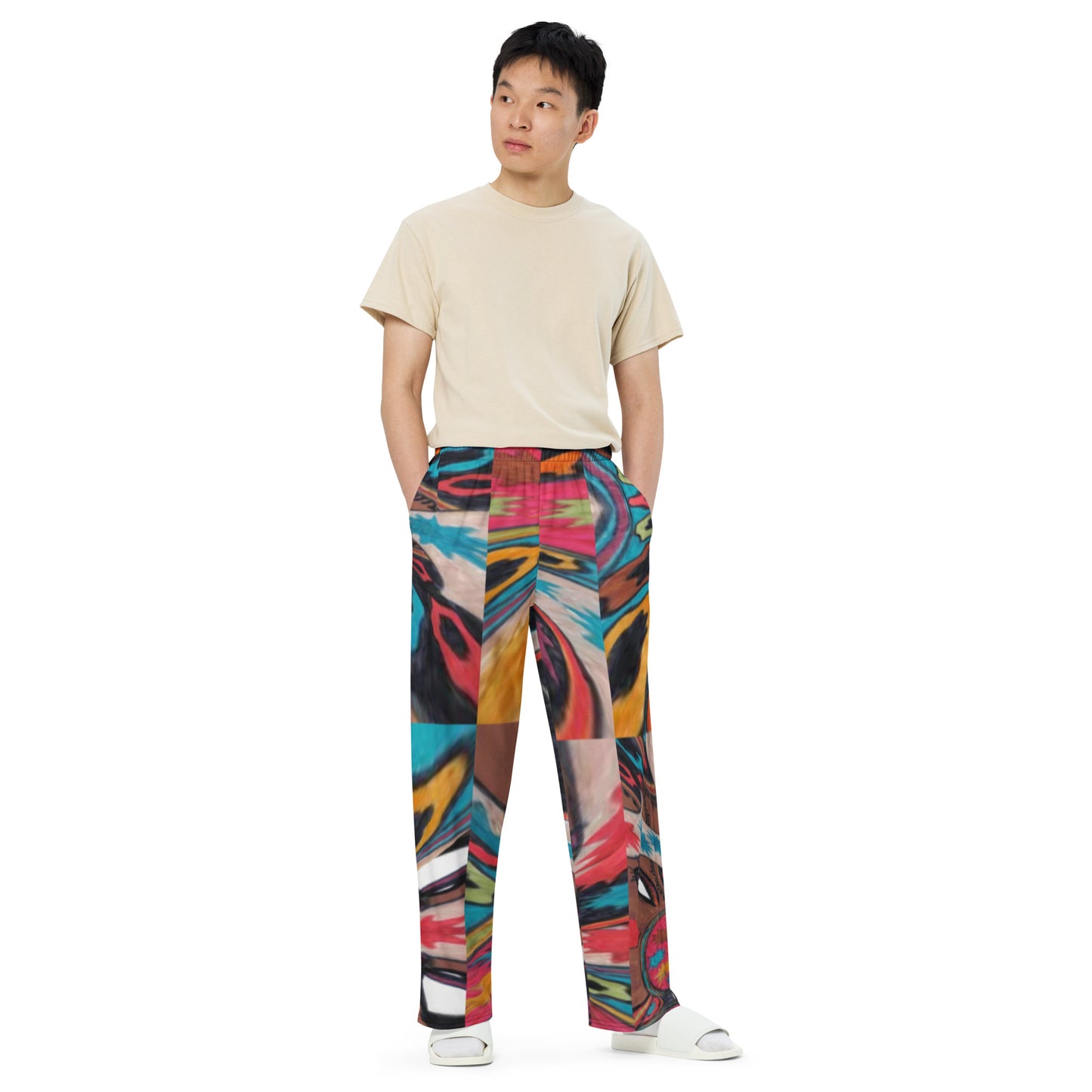 All-over print unisex wide-leg pants