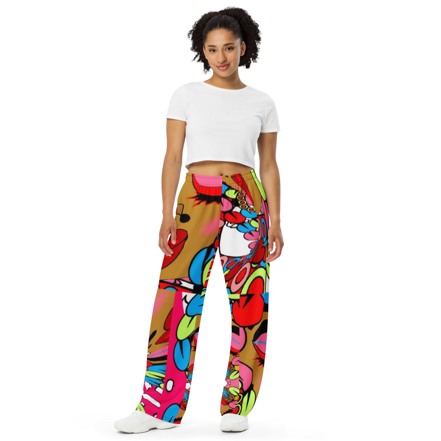 All-over print unisex wide-leg pants