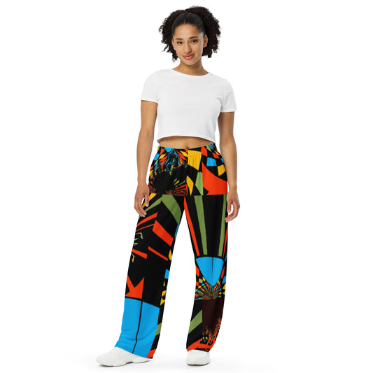 All-over print unisex wide-leg pants