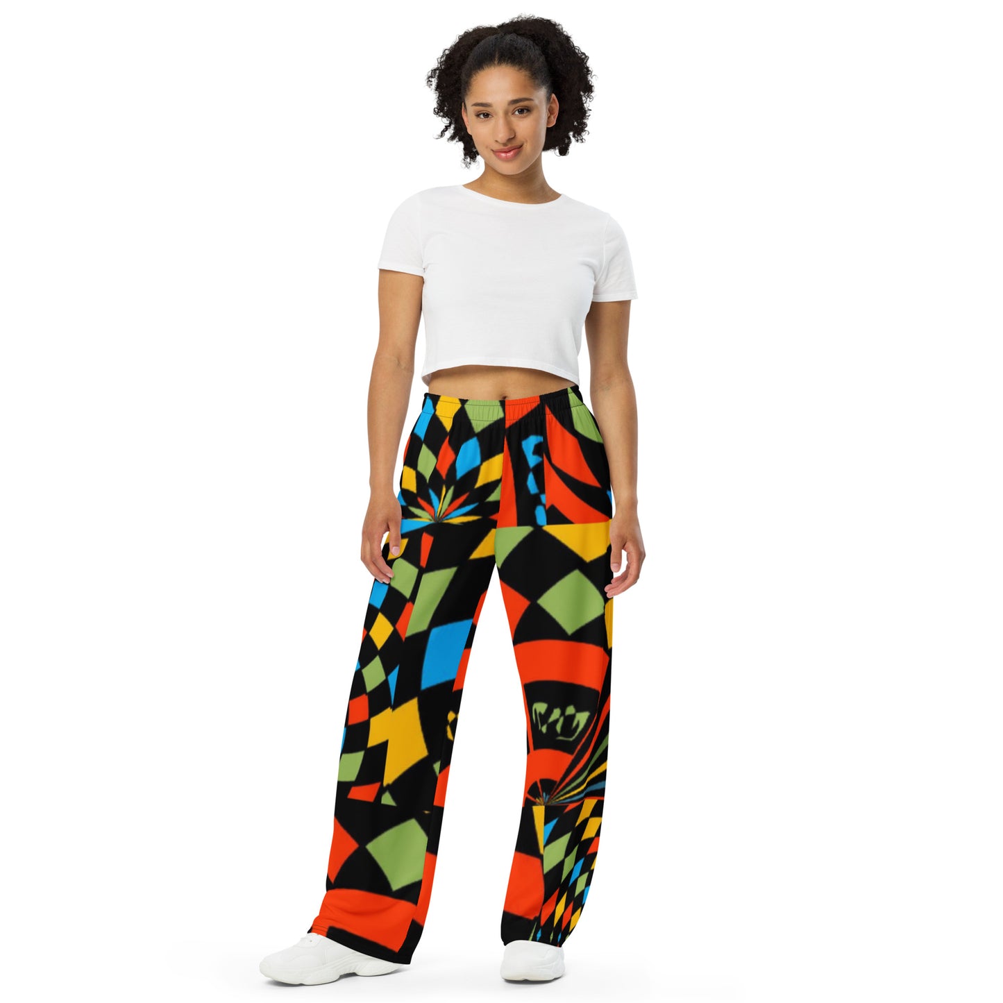 All-over print unisex wide-leg pants