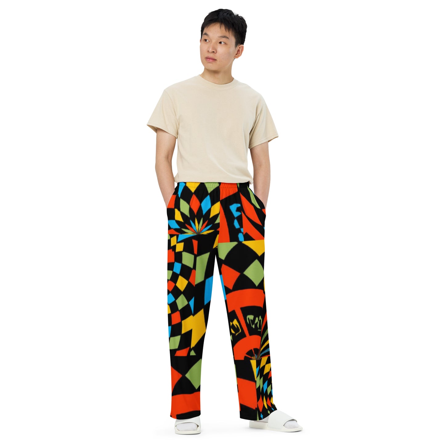 All-over print unisex wide-leg pants