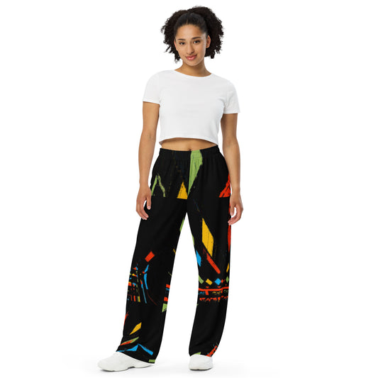 All-over print unisex wide-leg pants