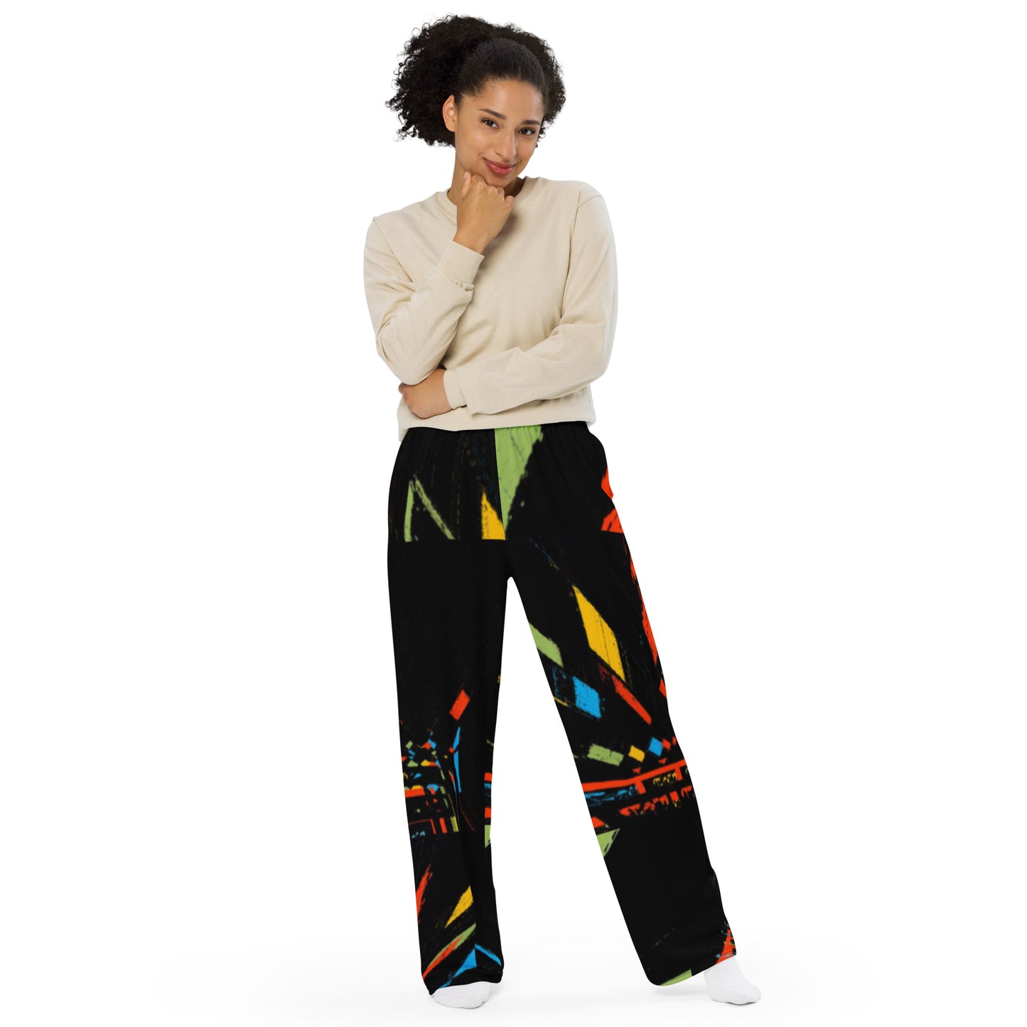 All-over print unisex wide-leg pants