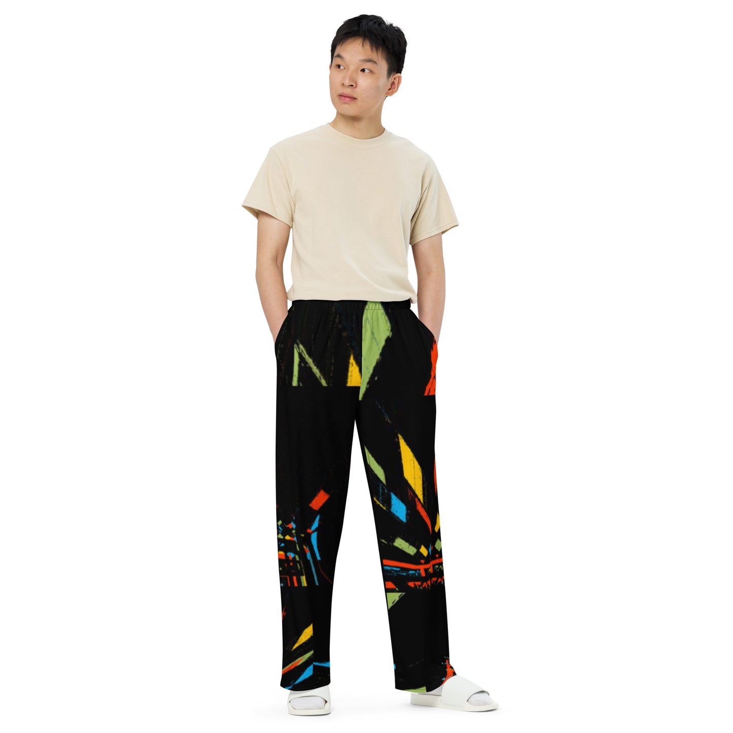 All-over print unisex wide-leg pants