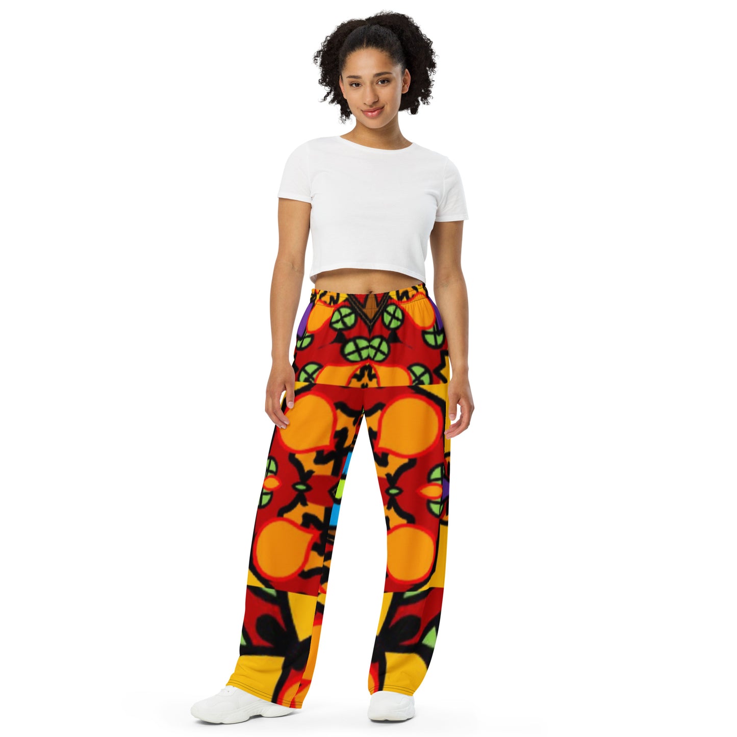 All-over print unisex wide-leg pants