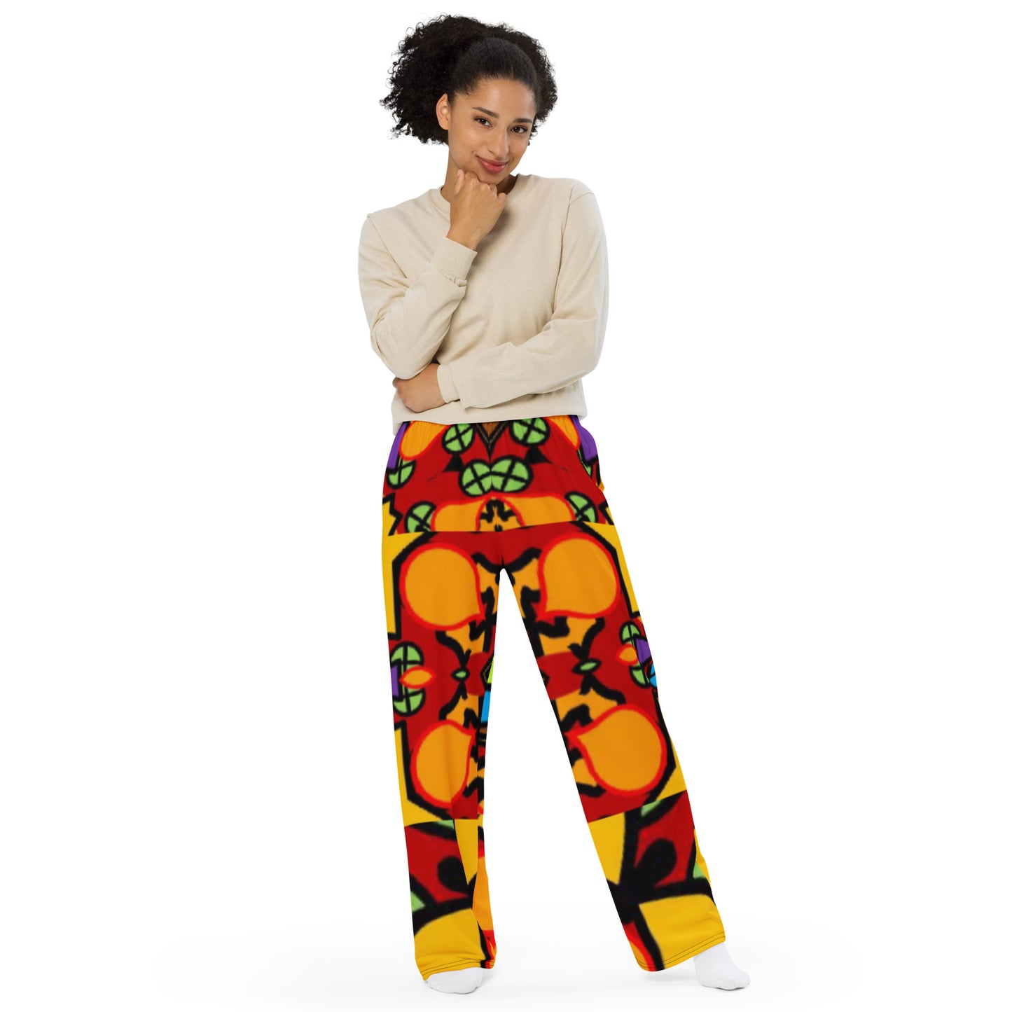 All-over print unisex wide-leg pants