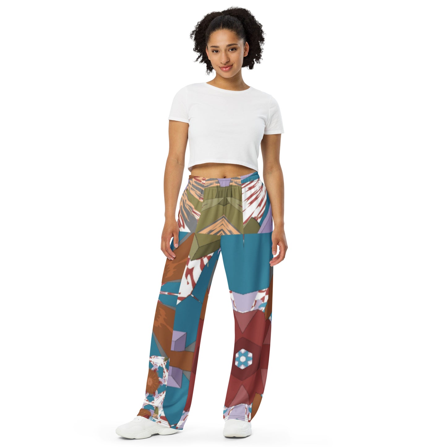 All-over print unisex wide-leg pants