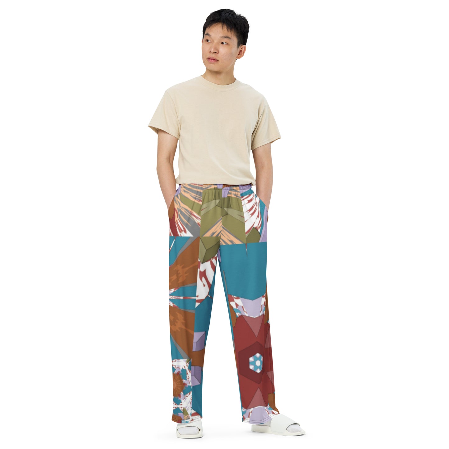 All-over print unisex wide-leg pants