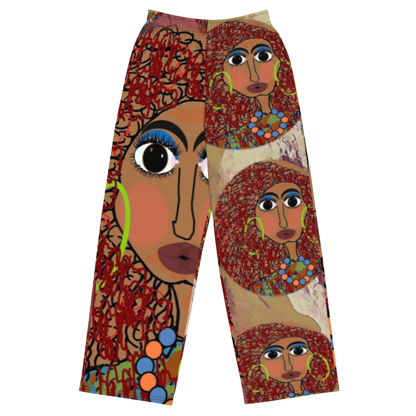 All-over print unisex wide-leg pants