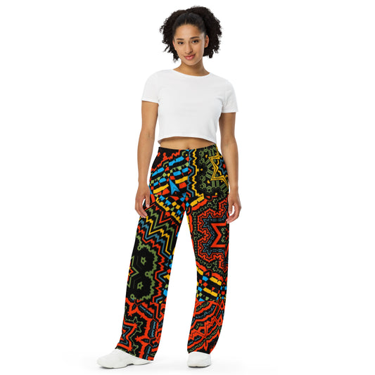 All-over print unisex wide-leg pants