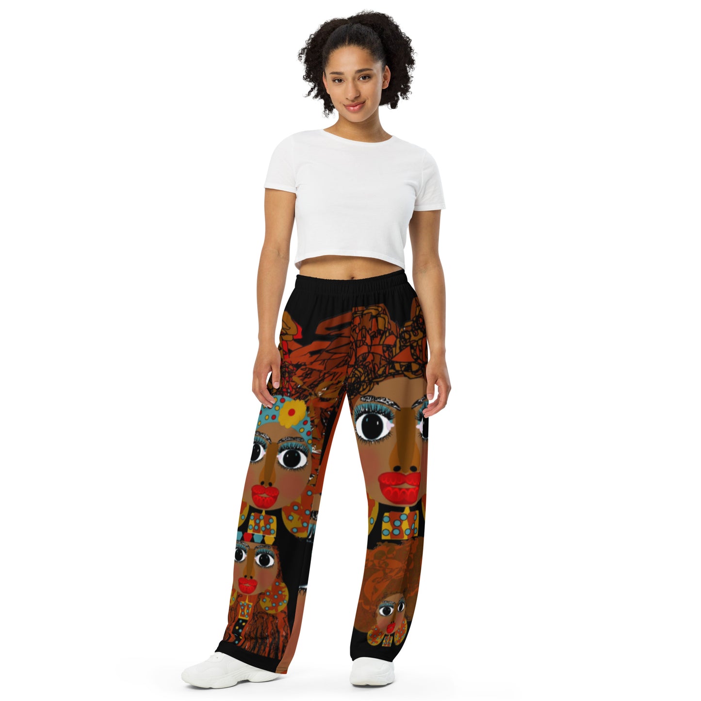 All-over print unisex wide-leg pants