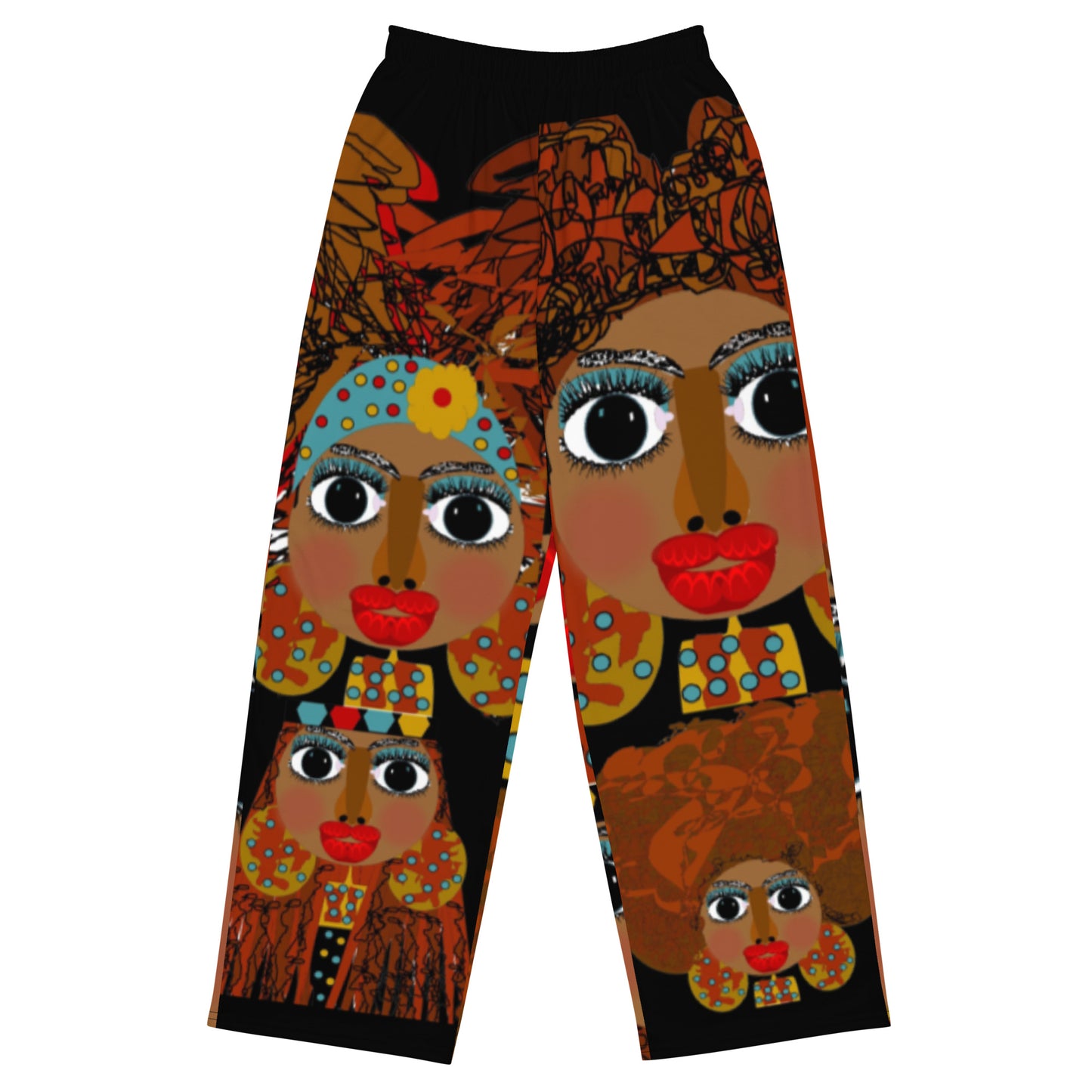 All-over print unisex wide-leg pants