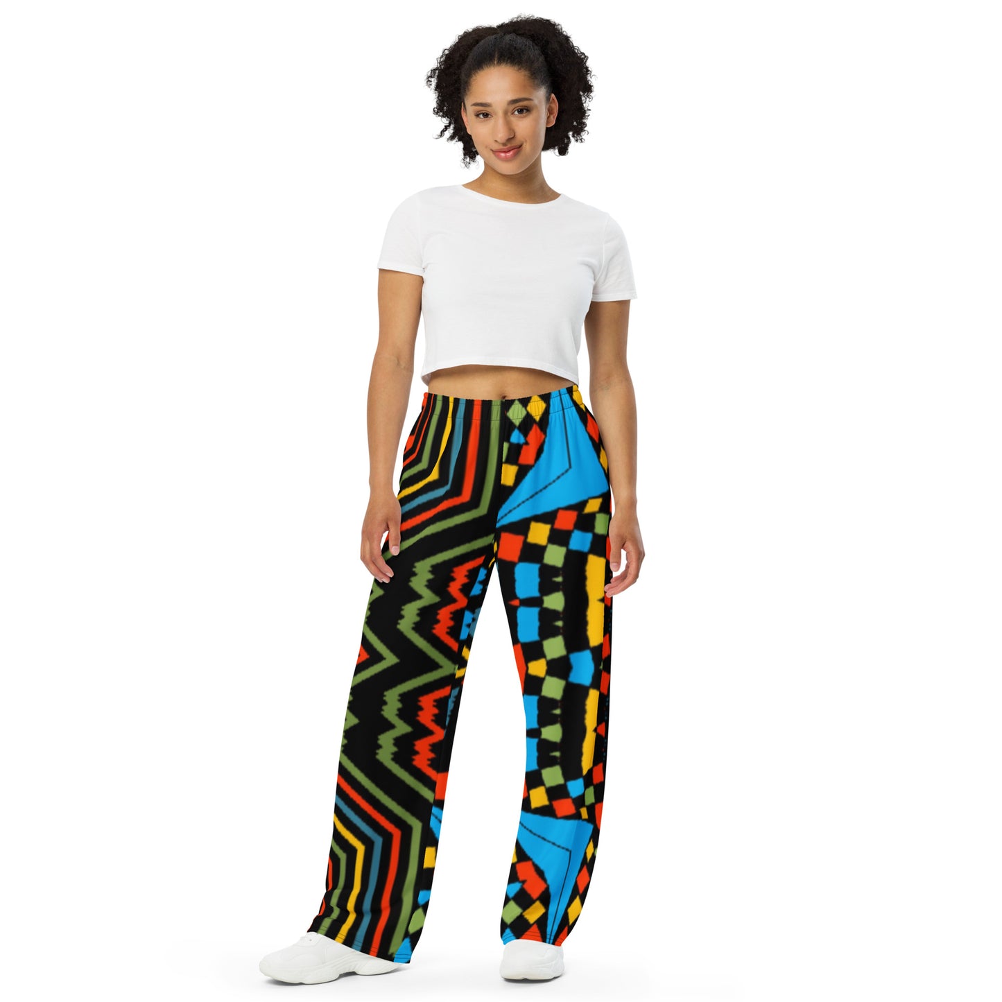 All-over print unisex wide-leg pants