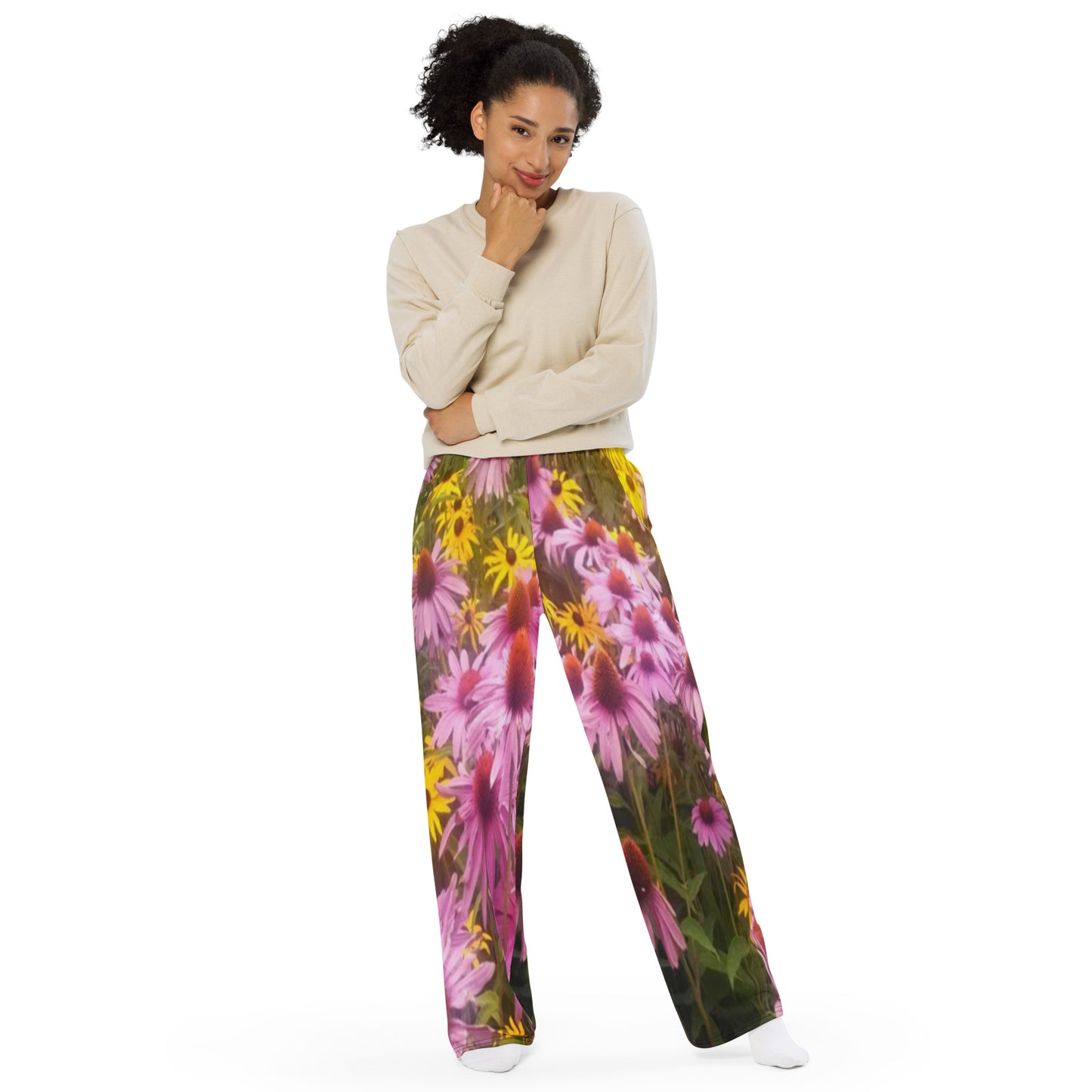 All-over print unisex wide-leg pants