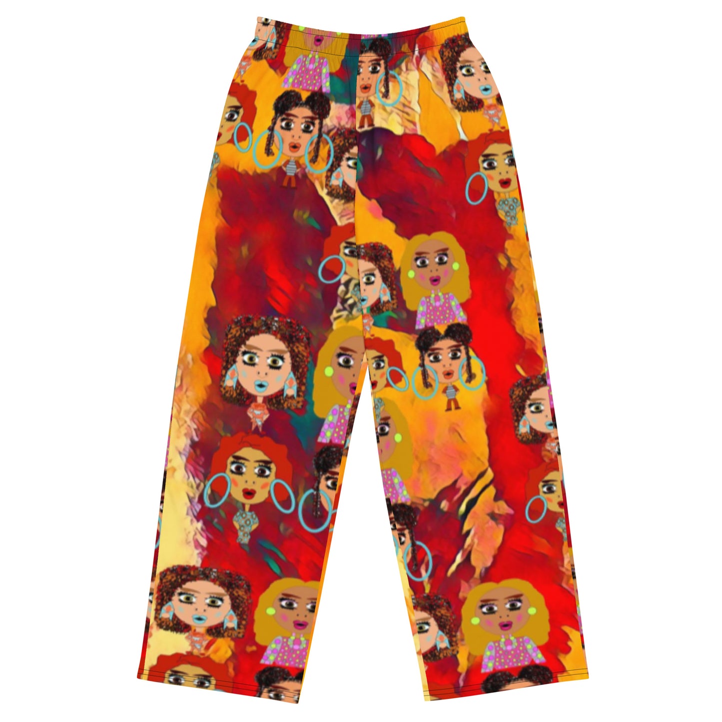 All-over print unisex wide-leg pants