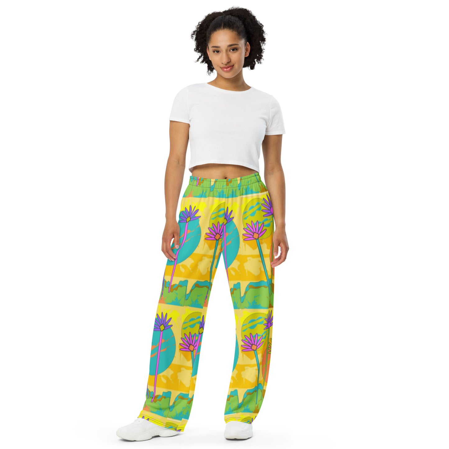 All-over print unisex wide-leg pants