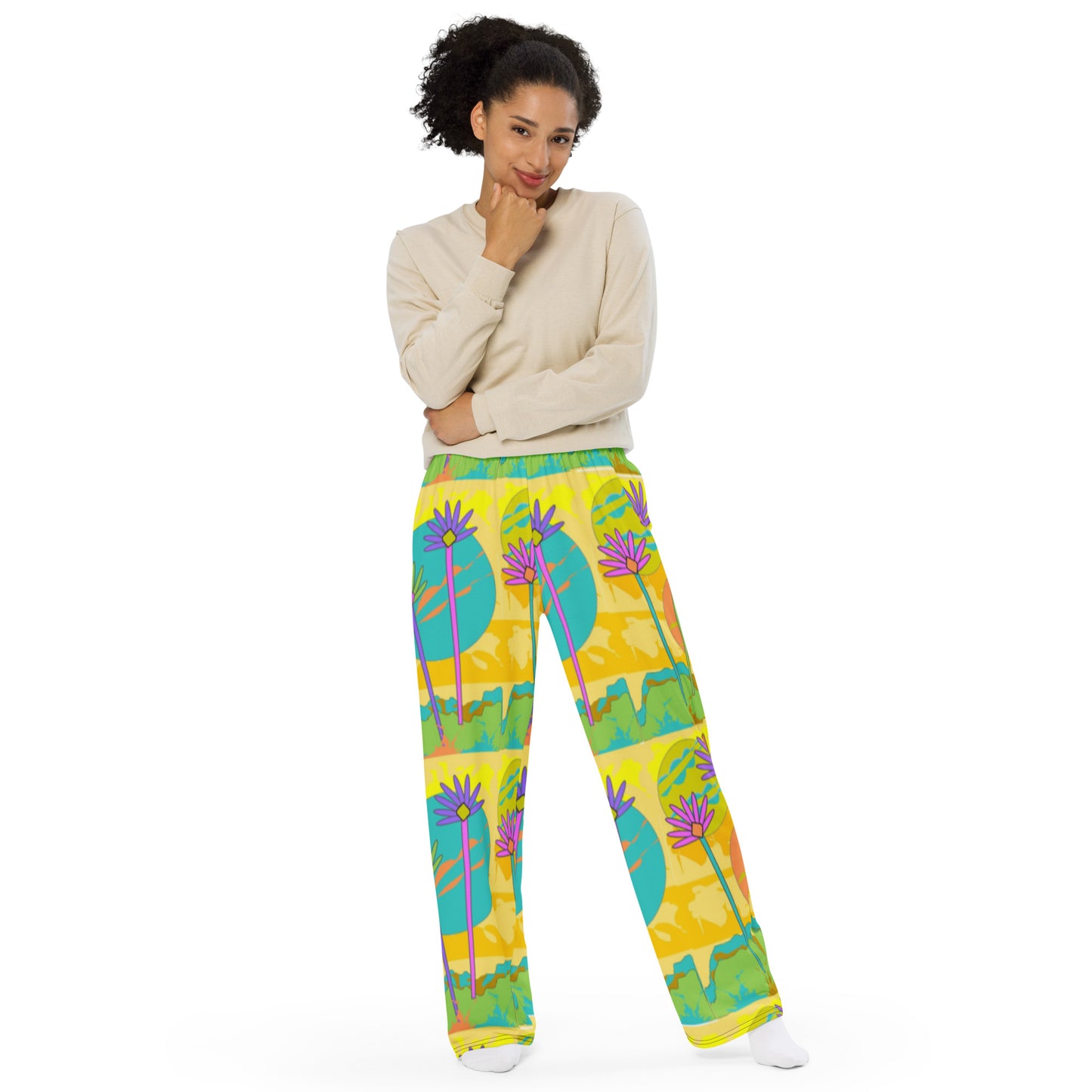 All-over print unisex wide-leg pants