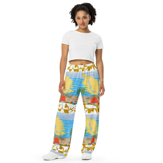 All-over print unisex wide-leg pants