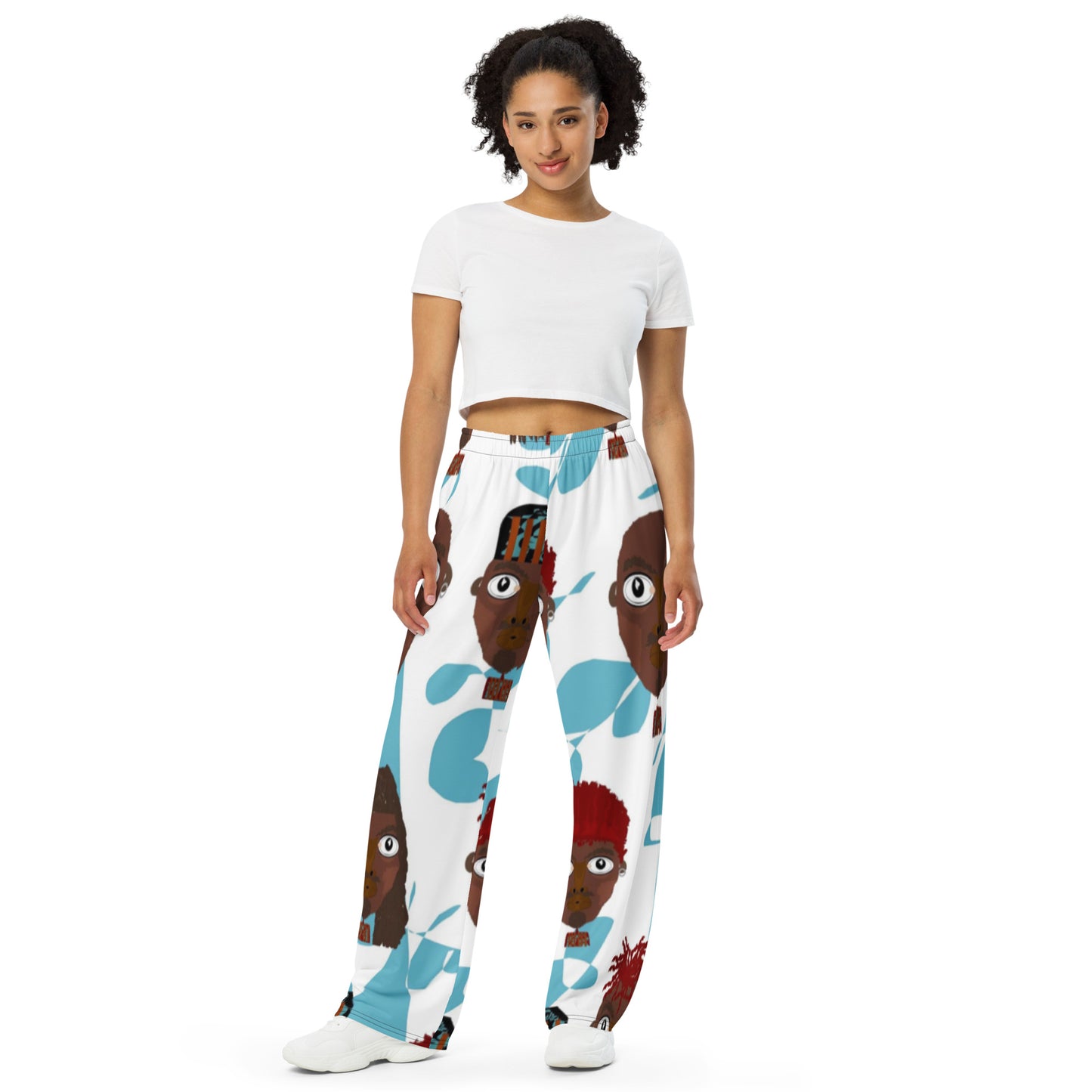 All-over print unisex wide-leg pants