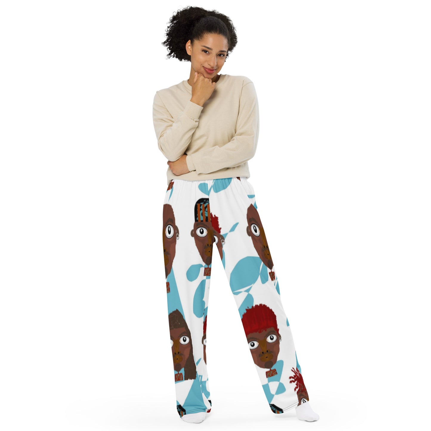 All-over print unisex wide-leg pants